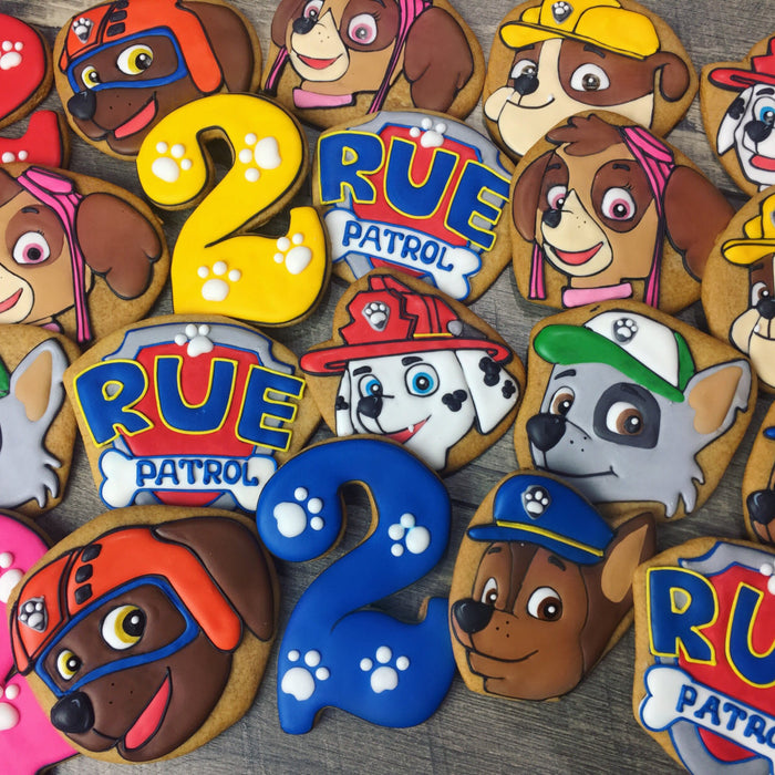 Paw Patrol Birthday Party Sugar Cookies TheIcedSugarCookie.com Tale Cookies