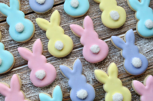 Pastel MINI Easter Bunny Cottontail Iced Sugar Cookies