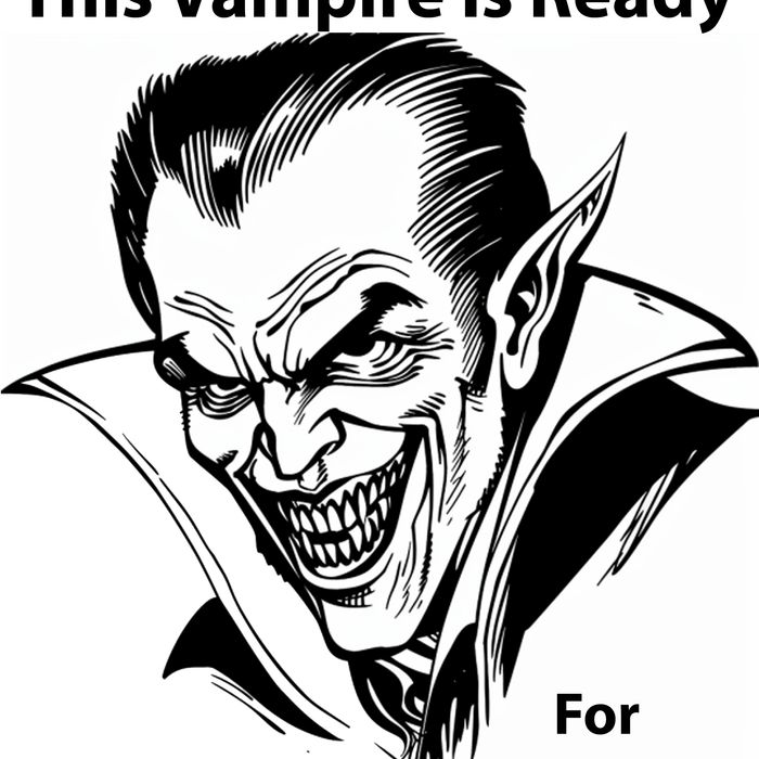 This Vampire Is Ready For Halloween Free Coloring Page by TheIcedSugarCookie.com