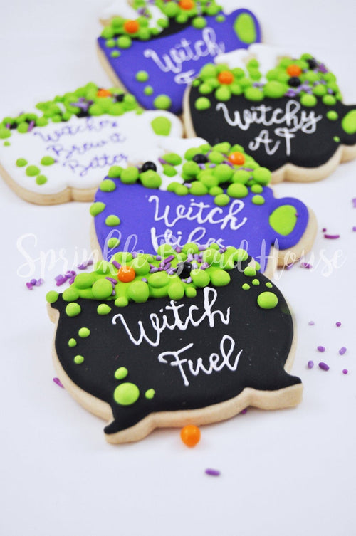 Halloween Witches Brew Potions Iced Sugar Cookies Created by Sprinkle Bread House by TheIcedSugarCookie.com