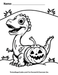 Halloween Is DINO-MITE Coloring Page Dinosaur Trick Or Treating Jack O Lantern Pumpkin Free printable by TheIcedSugarCookie.com