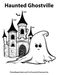 Haunted Ghostville Halloween Free Ghost Coloring Page by TheIcedSugarCookie.com