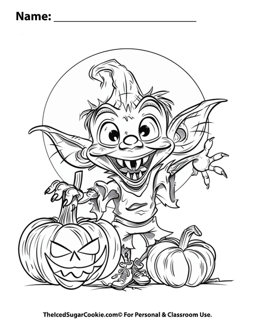 Tricks Or Treats Which Do You Want Spooky Fun Halloween Haunt Coloring Page by TheIcedSugarCookie.com