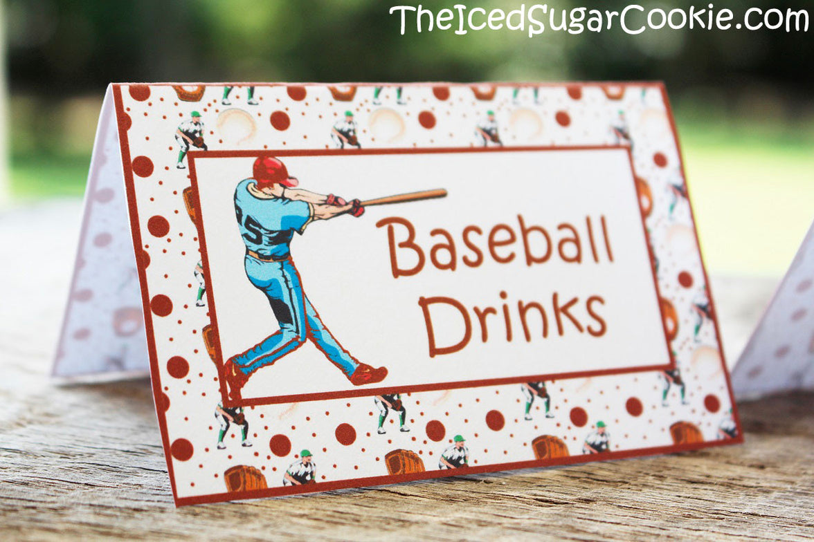 Baseball Birthday Party Food Label Tent Cards DIY Sports Printable ... Baseball Birthday Party Food Label Tent Cards DIY Sports Printable ...