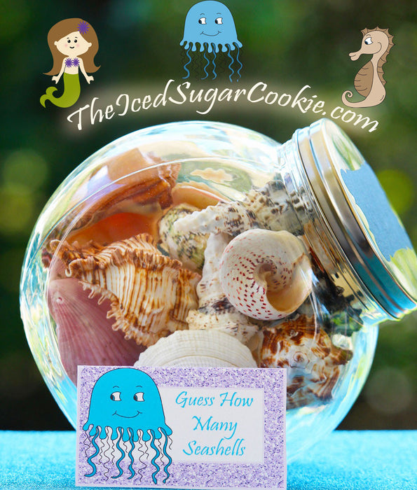 Printable Digital Download Mermaid Food Label Cards by The Iced Sugar Cookie | Seahorse, Crab, Mermaid, Jellyfish